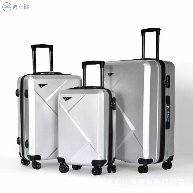 Foreign Trade Export Hard-Shell Luggage Set of Three with Universal Wheels and Combination Lock, Business Travel Suitcase for Men and Women, Carry-On Style