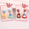 Children's earrings, cute long ear clips for princess, no pierced ears, wholesale