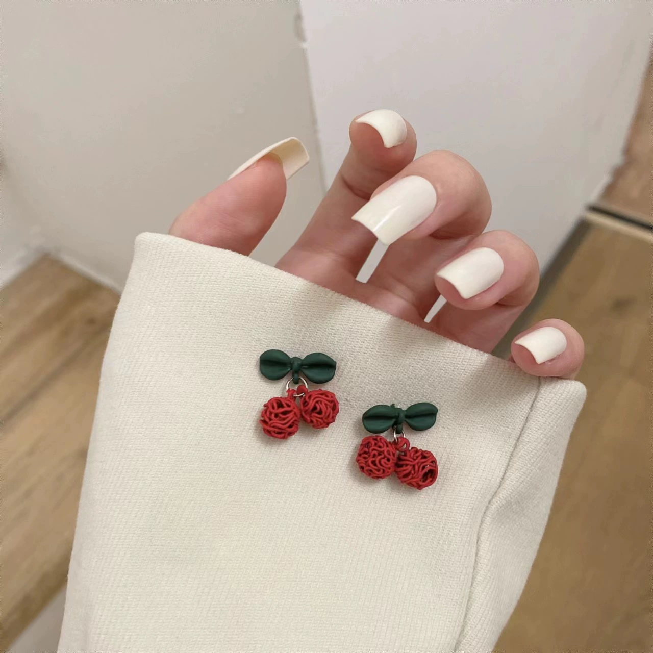 Красная серебряная игла, серьги полураспада с бантом, образец серебра 925, коллекция 2022 года