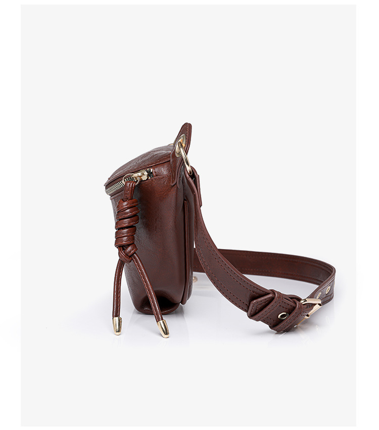 Women's Gender Women's Pu Leather Solid Color Vintage Style Classic Style Square Zipper Crossbody Bag Fanny Pack