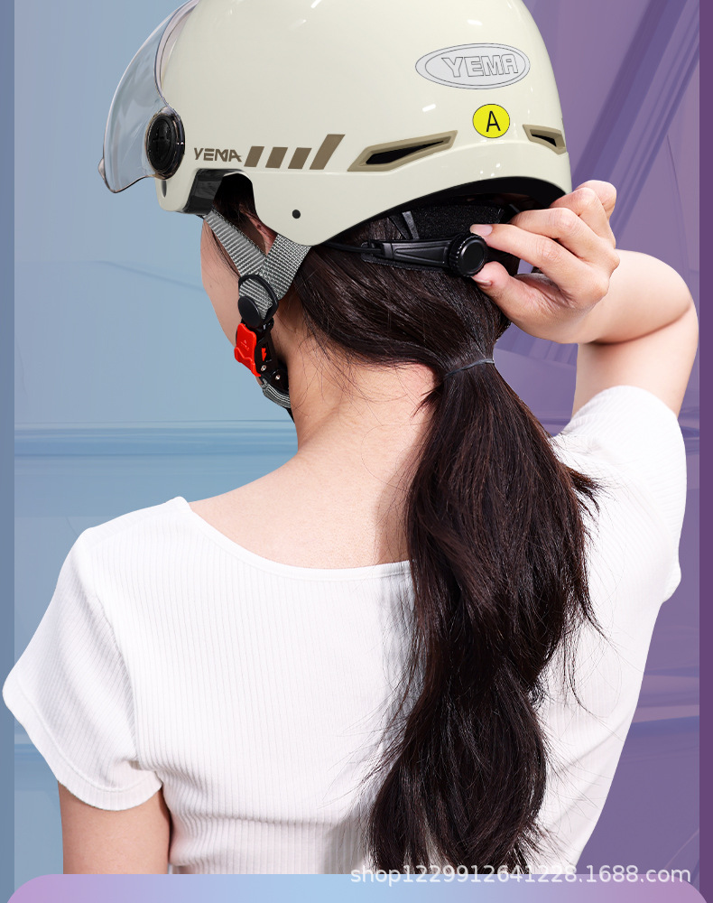Mustang Electric Motorcycle Helmet for Men and Women, Summer Sun Protection, Uv Protection, 3C Certified Half Helmet, New Summer Safety Helmet