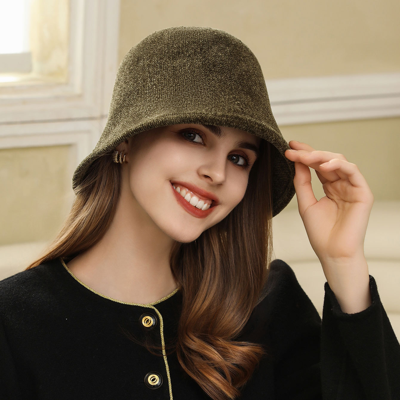 Hat Women's Autumn/winter Fisherman Face Covering Water Bucket Hat Travel Fashion Versatile Japanese Warm Pot Hat_voghion.com