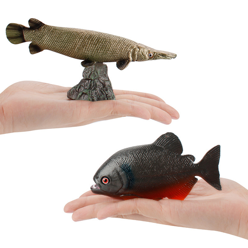 Exportación transfronteriza simulación estática sólida modelo animal marino lengua gigante pez cocodrilo angula ornamental peces decoración juguete