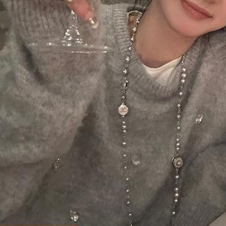 Soft Waxy Sweater Women's Autumn New Round Neck Sweater Design Niche Lazy Style Loose Top