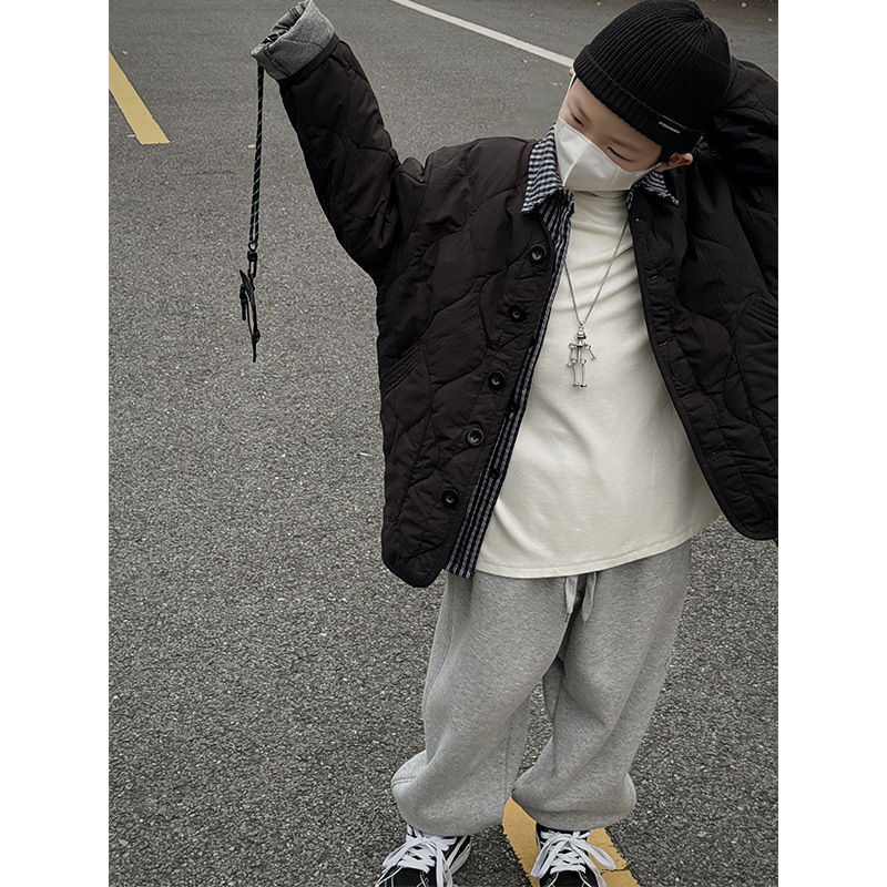 Baodua ropa para niños chaqueta acolchada para niños Otoño e Invierno 2023 nueva ropa de invierno para niños estilo coreano chaqueta engrosada top de moda