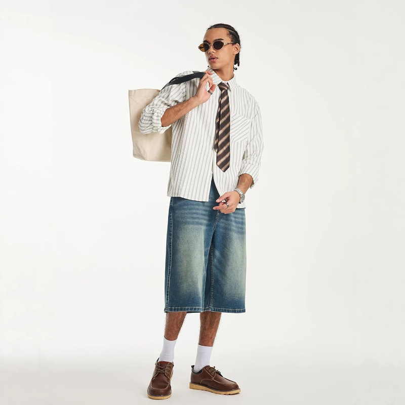 2026 Amazon Summer Versatile Fashion Men's Jeans Stylish Wide-Leg Straight Comfortable Casual Shorts 2026 Amazon Summer Versatile Fashion Men's Jeans Stylish Wide-Leg Straight Comfortable Casual Shorts