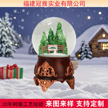 定制圣诞树音乐盒八音盒下雪飘雪花水晶球摆件女生圣诞节生日礼物