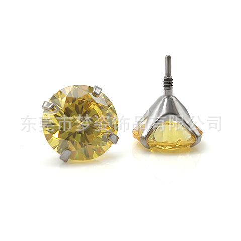 F136チタン長歯ピアス超フラッシュ爪5aジルコンg 23チタン合金人体穿刺アクセサリー耳骨釘