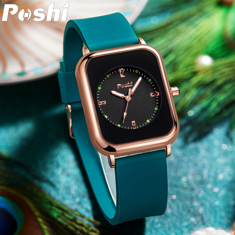 POSHI nuevo reloj de mujer de moda de mujer simple nicho temperamento estudiante hombres y mujeres de cuarzo electrónico pequeño reloj cuadrado
