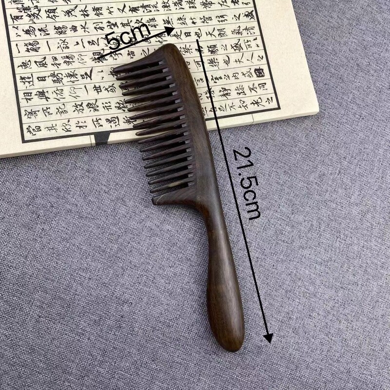 天然黒檀マッサージコーム家庭用大歯木製コームマッサージワイド歯コーム木製ヘアカーリングコーム卸売|undefined