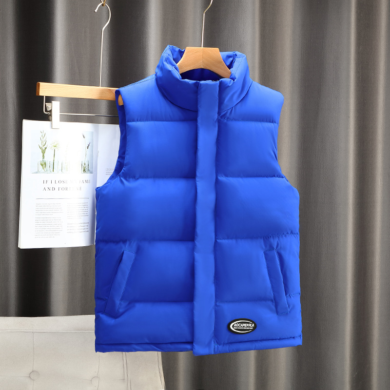 new autumn and winter Korean style waistcoat trendy vest stand collar men's and women's same style down cotton vest men's versatile jacket_voghion.com