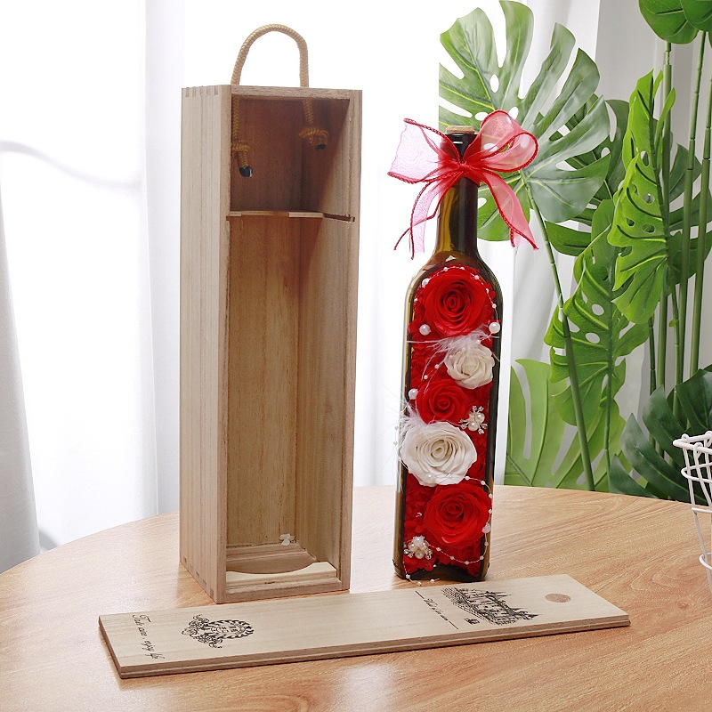 Flor preservada oso rosa 520 regalo del Día de San Valentín tienda de flores supermercado PE espuma flor abrazo oso rosa