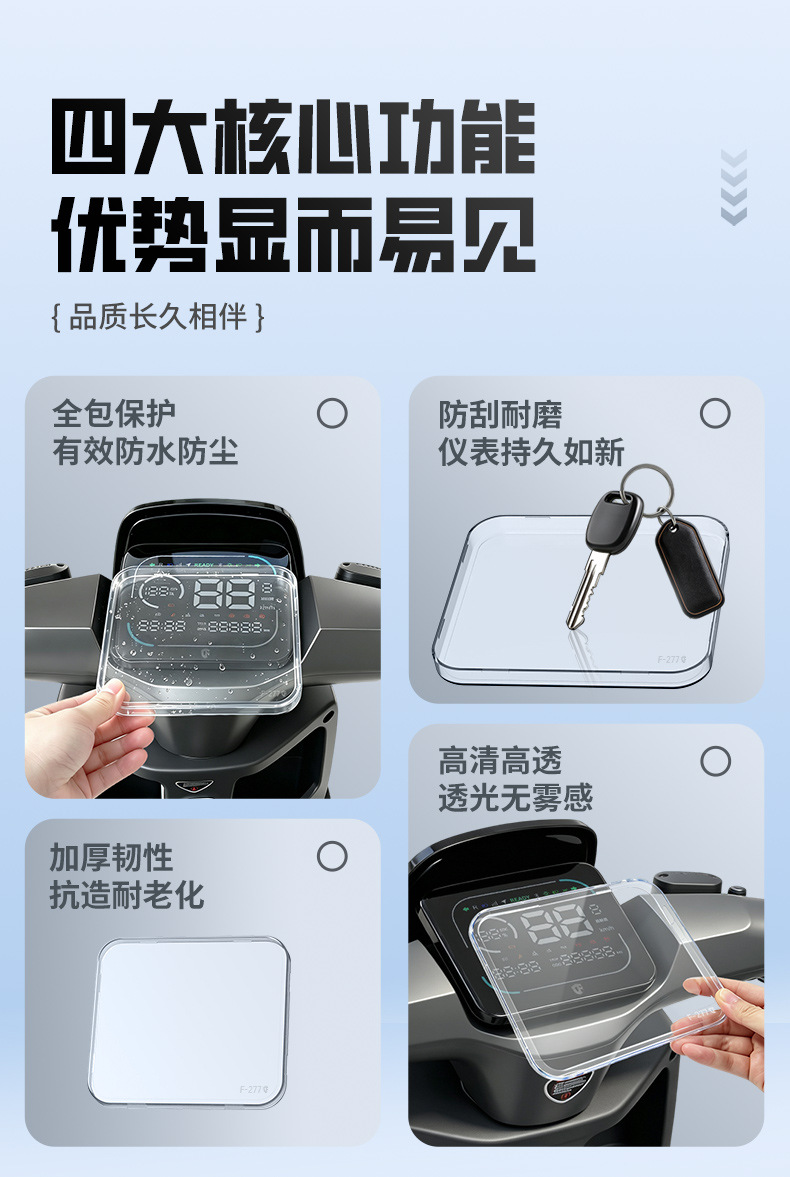 Suitable for Tailing Model 3: Waterproof screen film, instrument panel cover, and high-definition, transparent instrument shell accessories
