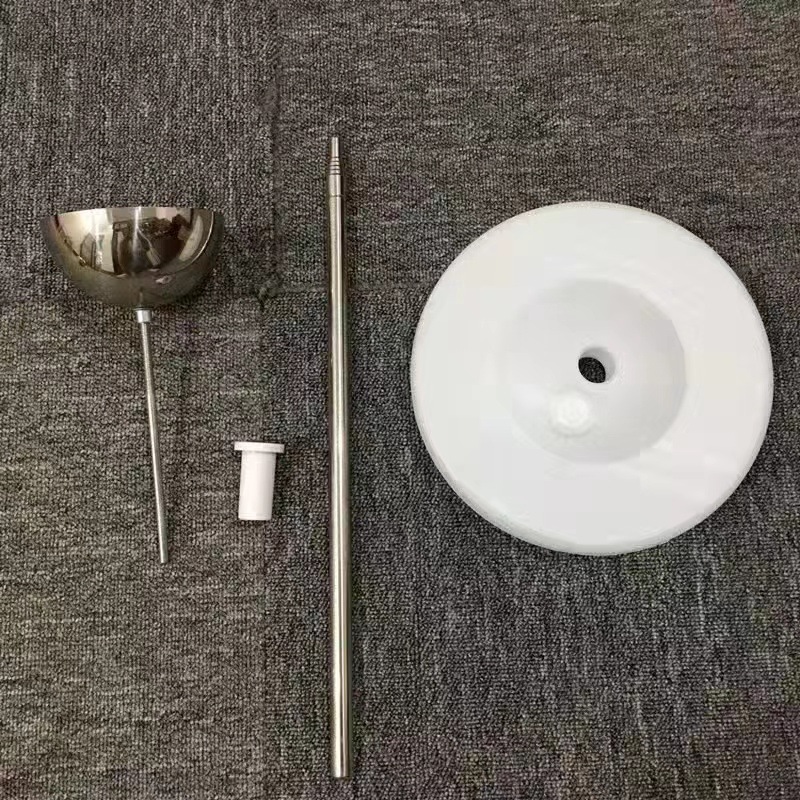 (Железная обычная телескопическая штанга длиной 2 метра + вилка + железная чаша + маленькая подставка)