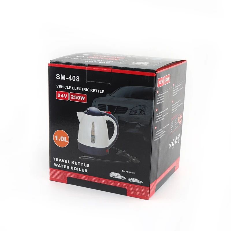 Car-Mounted Electric Kettle, Portable for Cars and Trucks, 12V/24V, Cigarette Lighter-Powered, for Brewing Tea and Boiling Water