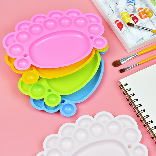 Medium-sized colored foot palette art palette children's painting watercolor palette palette paint palette