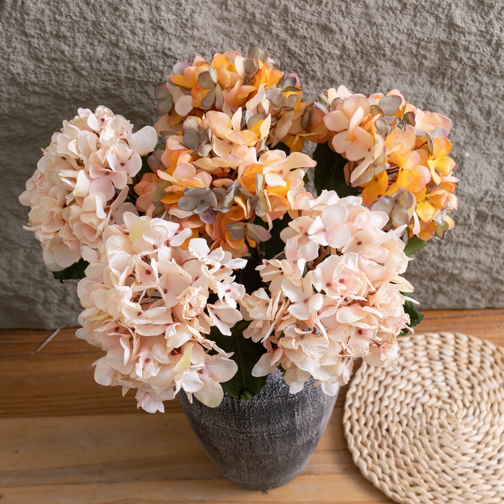 跨境干燒焦邊繡球廠家仿真花家居裝飾手捧花玫瑰花牆假花MW24830