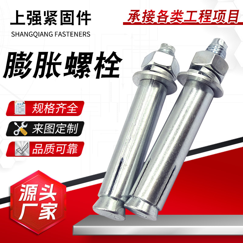 源头厂家国标镀锌膨胀螺栓小头膨胀栓金属拉爆螺丝大头膨胀螺丝