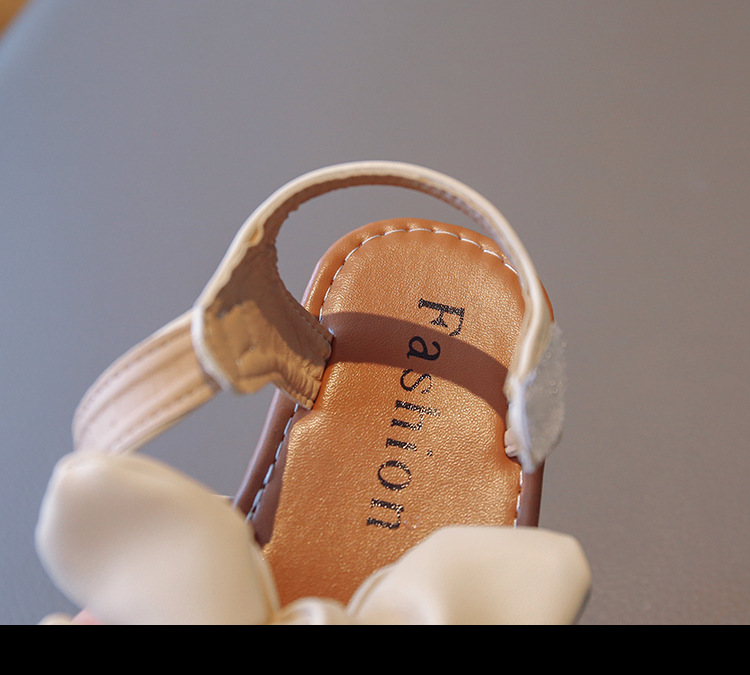 Sandales à semelle souple pour petites filles, édition coréenne, chaussures de plage décontractées avec nœud pour bébé, nouvelle collection été 2024_voghion.com
