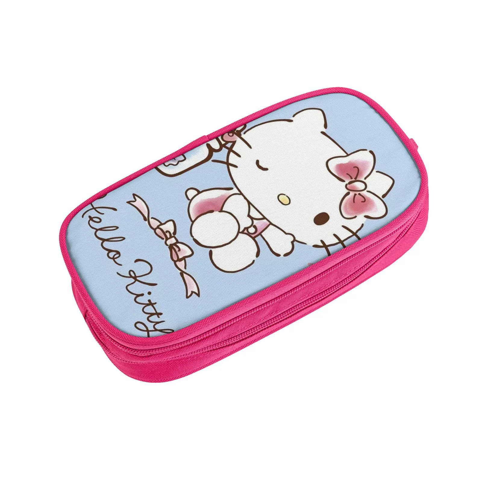 Hello Kitty, фуксия двухслойный мультяшный пенал для начальной школы, новая коллекция, начальная и средняя школа