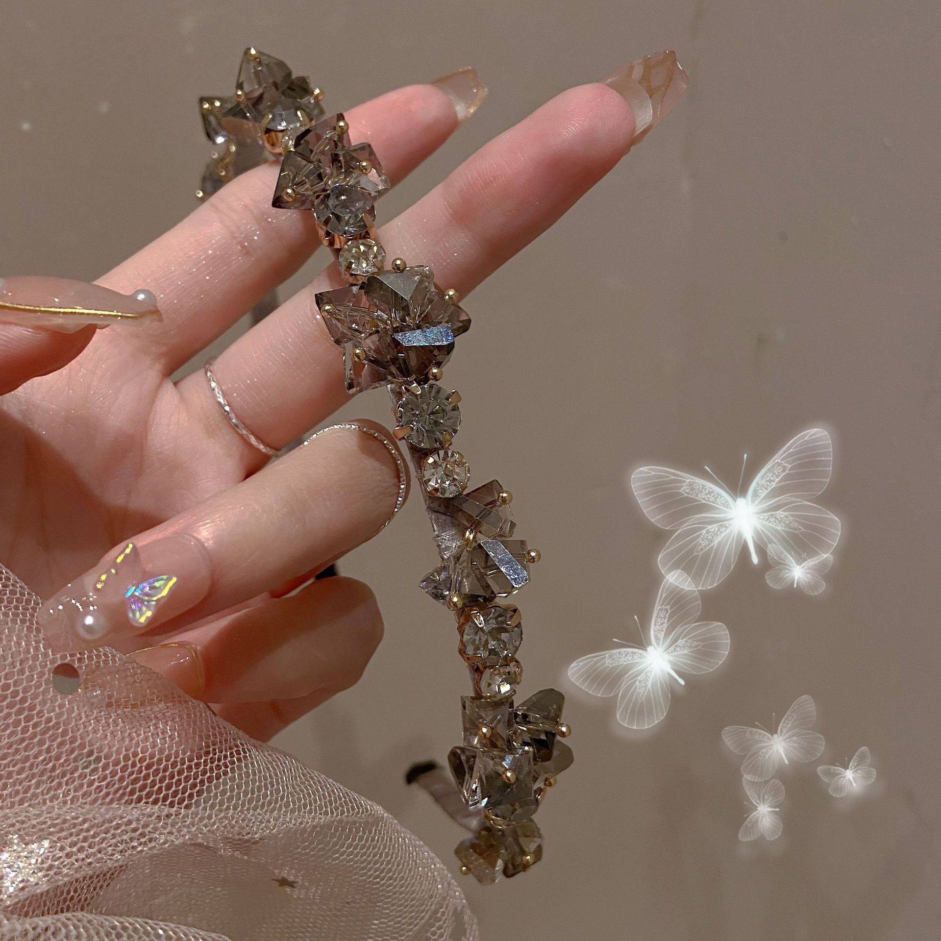 "Falling world" fata cristallo compleanno fascia elegante retrò francese accessori per capelli copricapo stile principessa coreana_voghion.com