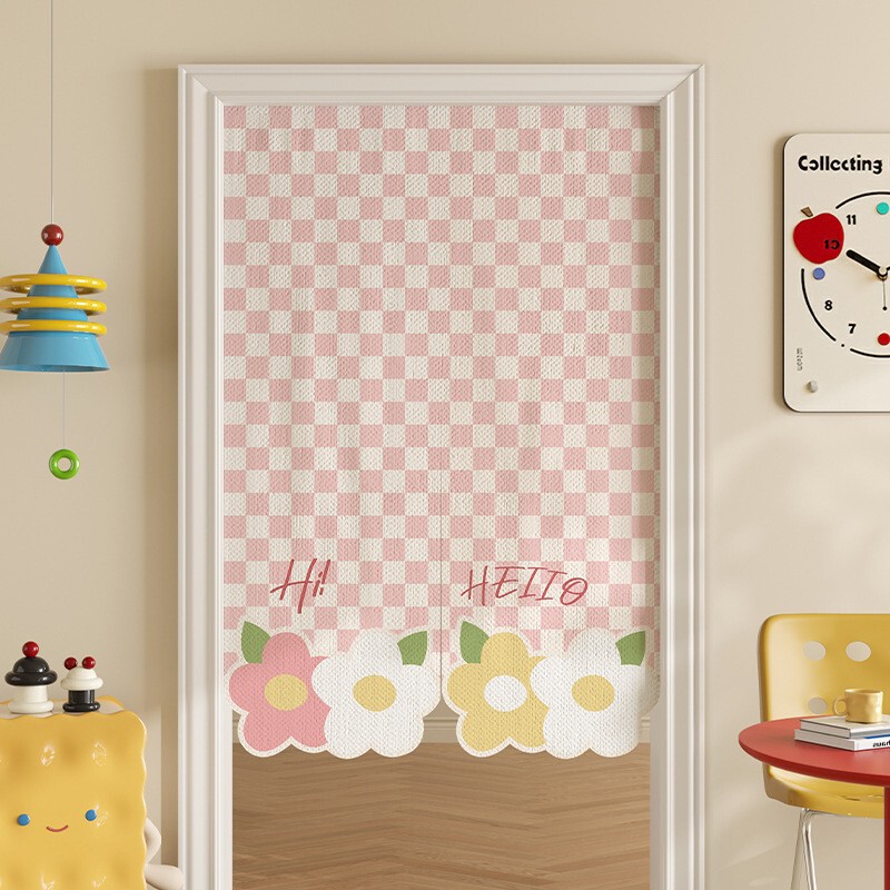 Door Curtain, Partition Curtain, Special-Shaped Door Curtain, Segmented, No-Drill, Cartoon Cute Partition Curtain, Bedroom Decorative Curtain, Telescopic Rod