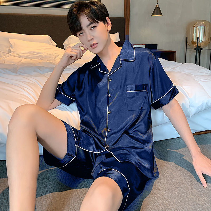S감색#더블 쇼트 남성용 아이스 실크