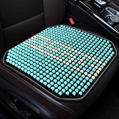 cushion single piece truck seat cover: Seat cushion, seat cover - upgraded-fresh-blue-bodhi-bead-square-pad-single-seat