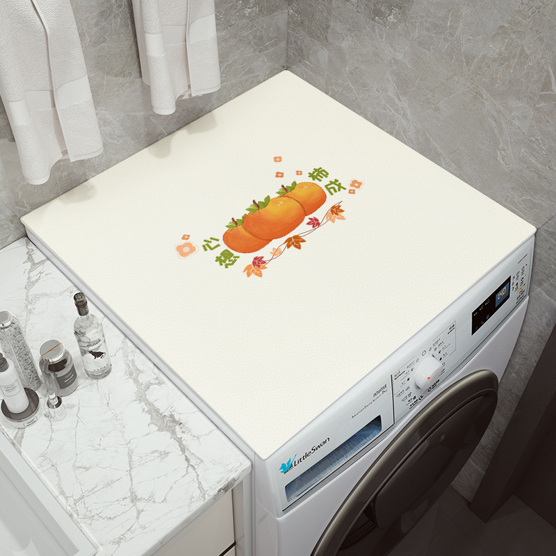 Lavadora de tambor a prueba de polvo Cubierta impermeable toalla refrigerador estera superior de cuero de imitación mesita de noche cubierta desechable estera del horno de microondas
