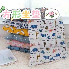 棉麻坐垫椅子垫办公室座垫加厚学生女教室凳子椅垫汽车靠背卧室垫