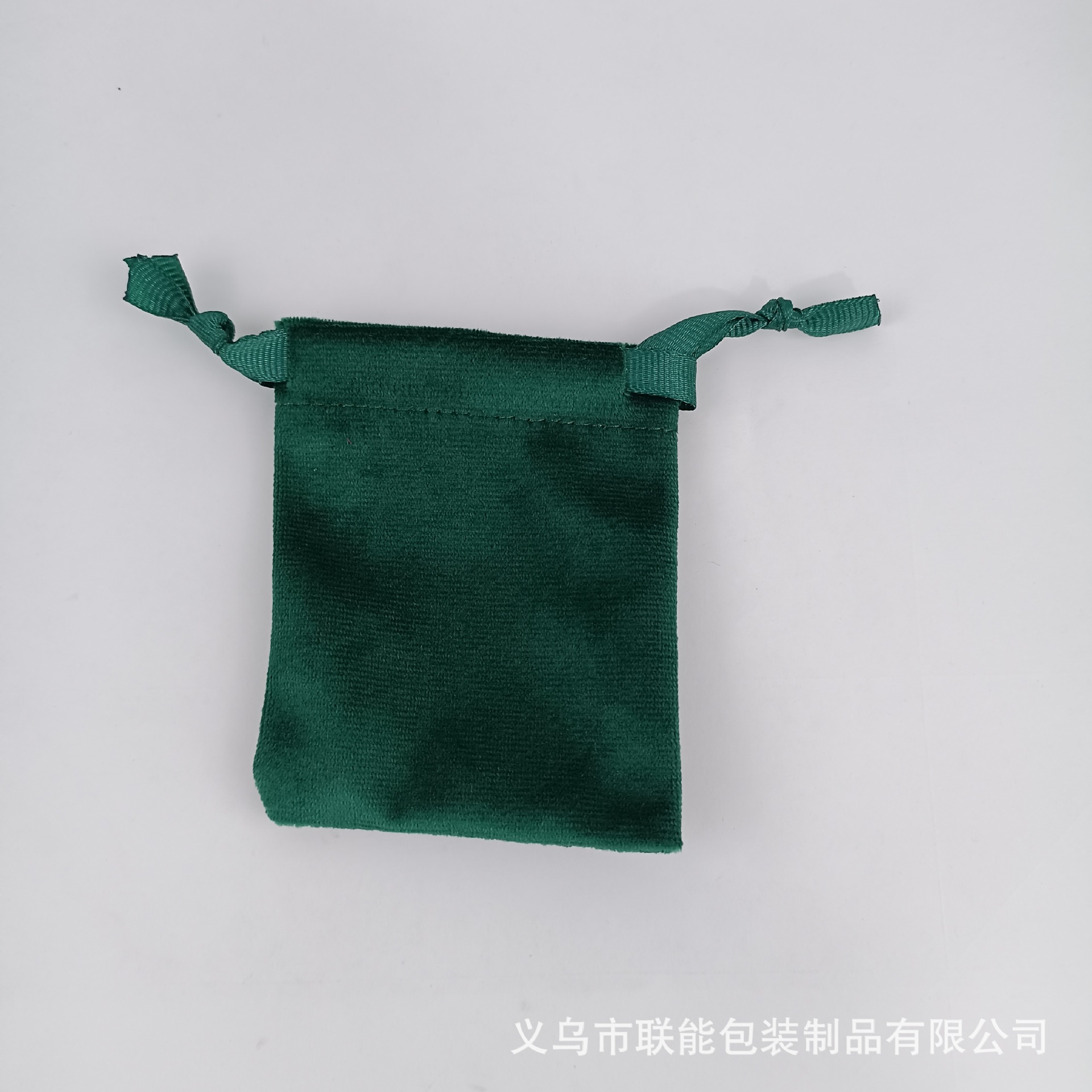 그린 Lisi 벨벳 drawstring 플란넬 가방; 8*10cm