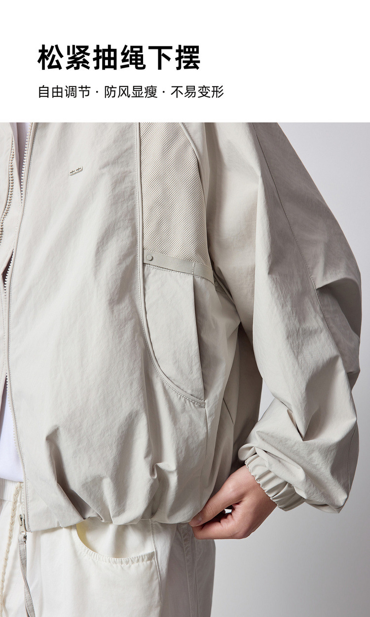 Áo khoác nam cổ đứng phối lưới thể thao thành phố kiểu mới — đen chi tiết 6