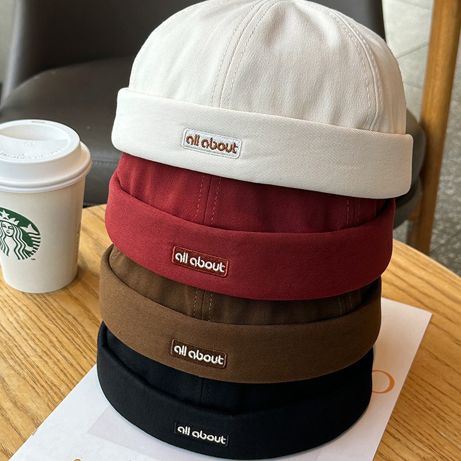 帽子夏季男士瓜皮帽日系原宿風街頭潮人無檐帽子雅痞帽地主帽女生