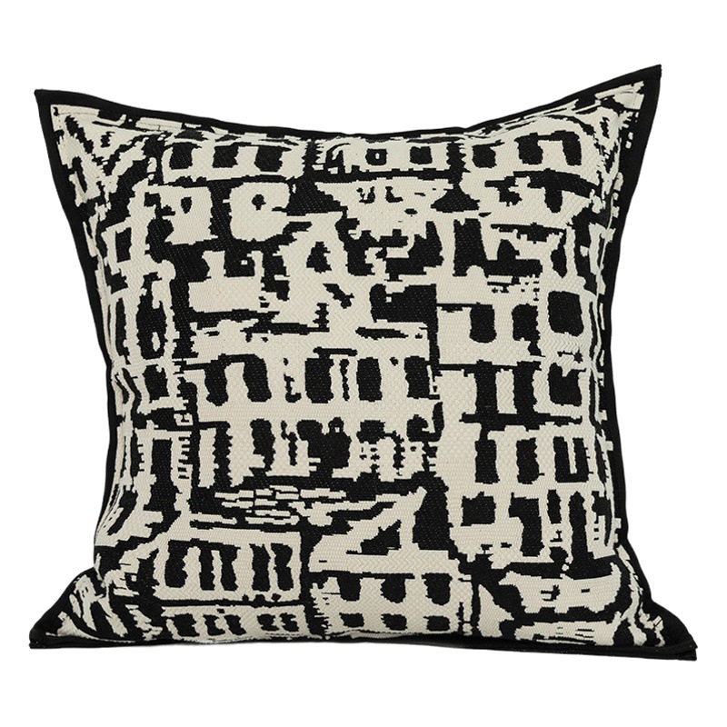 Hotel Homestay Black and White Yarn-dyed Bed Flag Household Bedroom Blanket Bed End Towel Set Big Pillow Plush Pillow Waist Pillow