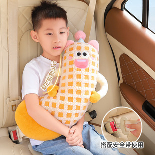 Children's Car Seat Belt Anti-Stranglehold Sleeping Artifact Shoulder Pad Cartoon Plush Baby Pillow Protective Cover Holder