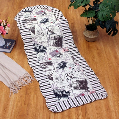 [Small Wholesale] Korean Cotton Bedside Avtomobil döşəmə paspasları - stamp-gray-bedside-mat-or-car-mat-for-rear-seat-50x135cm