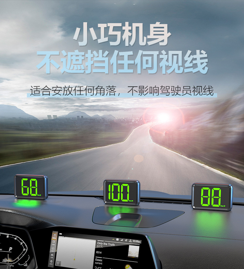 Smart Hud Head-Up Display Car-Mounted Beidou Gps Speed Display New Energy Multi-Function Instrument High-Definition Head-Up Display