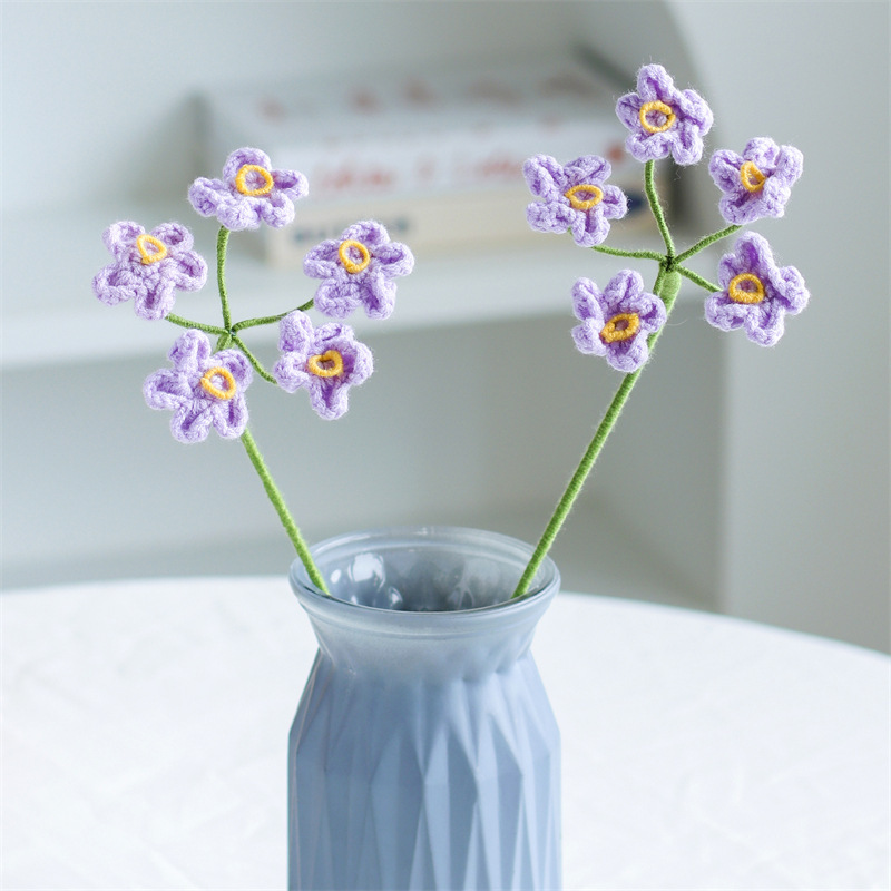 クロスボーダーの手編みの完成品の小さい花束は花の毛糸のメリヤスの花束を模倣します。|undefined