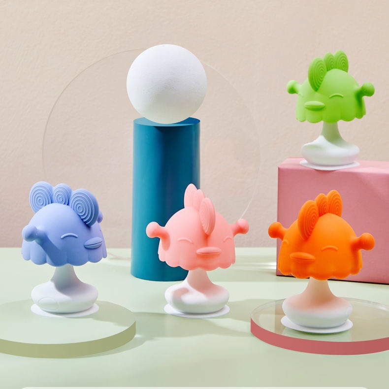 Grinding stick tooth gum pacifier bite trainer pacifier mushroom tooth gum chicken tooth gum nano silver anti-drop