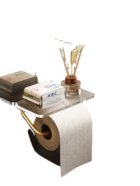 Light luxury bathroom tissue box free punching roll paper shelf…