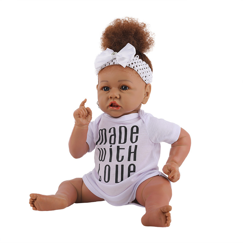 En stock juguete de vinilo de pelo rápido Saskia50cm reborn muñeca simulación bebé rebornDoll vinilo de silicona