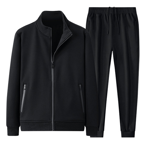 Transfronterizos primavera y otoño traje casual hombre cuello cardigan chaqueta de vestir de otoño ropa deportiva suelta grande dos piezas set