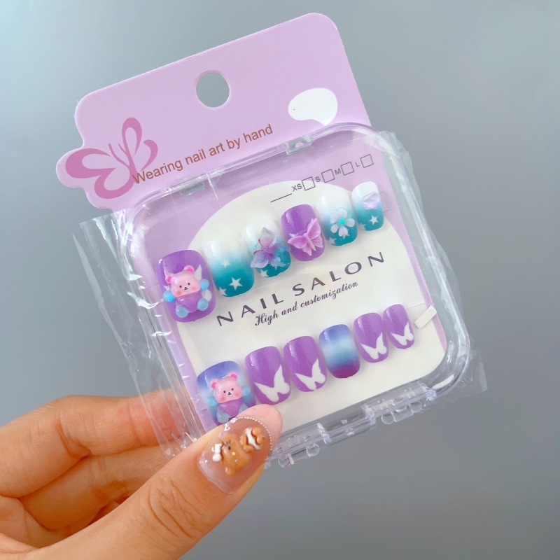 Niños que usan uñas niñas cortas 2025 nuevo estilo de alta sensación pegatinas de uñas no tóxicas y inodoras pegatinas de uñas especiales para niñas