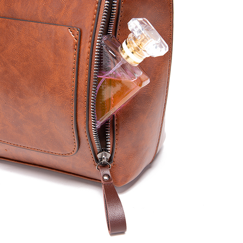 Guangzhou Oil Wax PU-Leder Neue Mode Doppeltasche Handtasche Einzelschulter Diagonal Straddle Bag_voghion.com