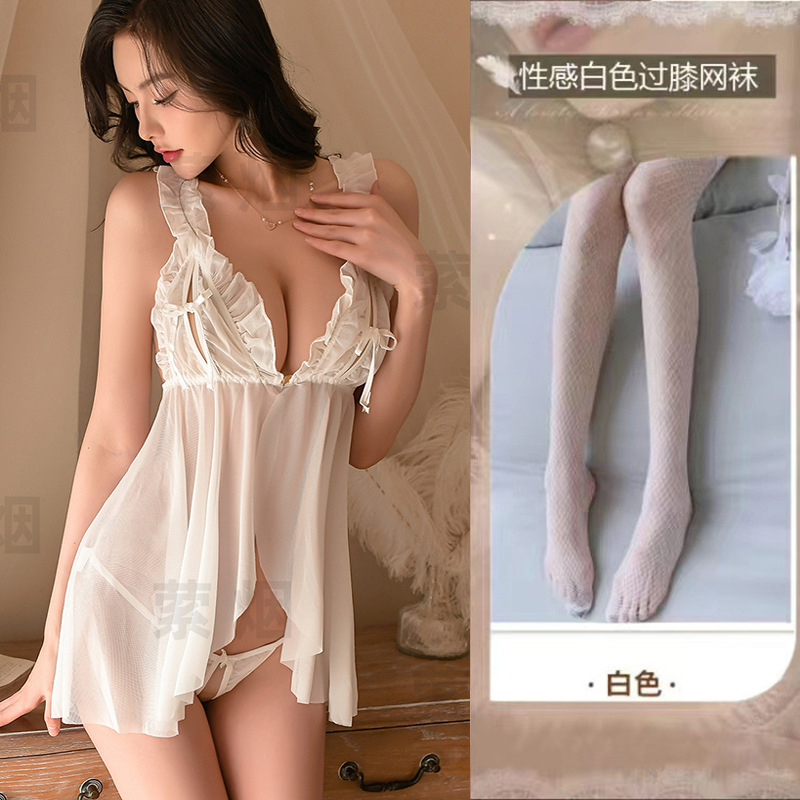 0883 화이트 + 화이트 망사스타킹