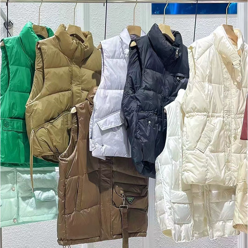 2024 пуховый жилет воротник короткий женский зимний новый продукт 90 утка пух дикий свободный теплый бренд скидка оптом