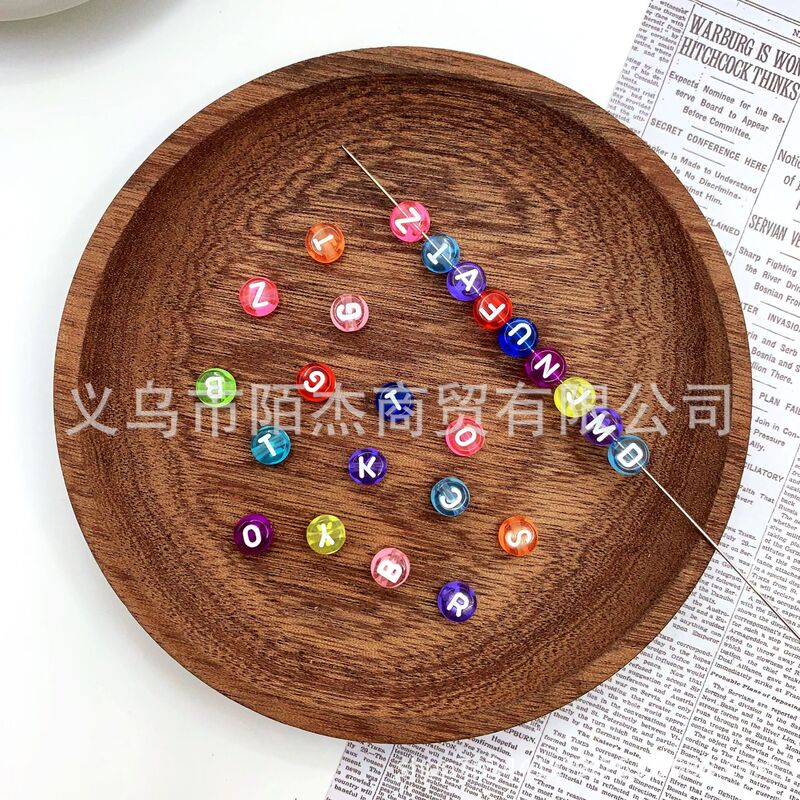 4 × 7 ミリメートルアクリルルースビーズさまざまなスタイルのカラフルな英語アルファベットビーズ DIY ジュエリーアクセサリーブレスレットビーズ|undefined