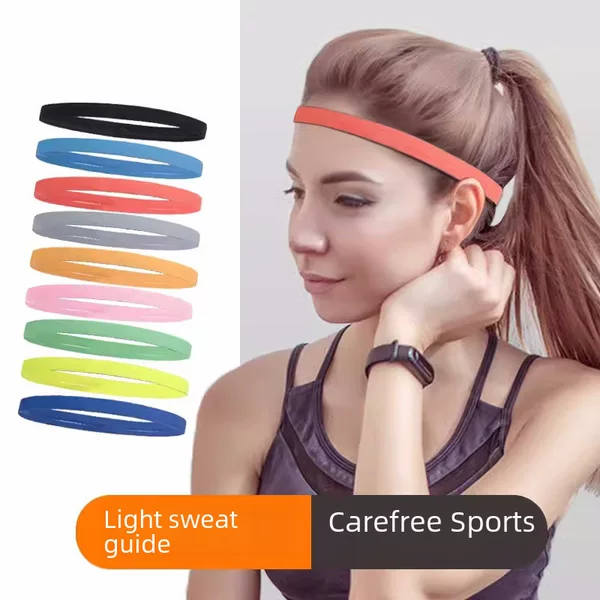 Ready Stock Fashionable Sports Headbands, Running Sweat-Absorbent Bands, Yoga Fitness Basketball Quick-Drying Anti-Sweat Bands, Elastic Hair Bands