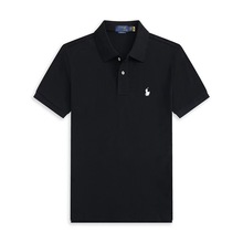 小马Polo团购男装官网款经典商务珠地棉休闲纯色翻领刺绣T短袖男