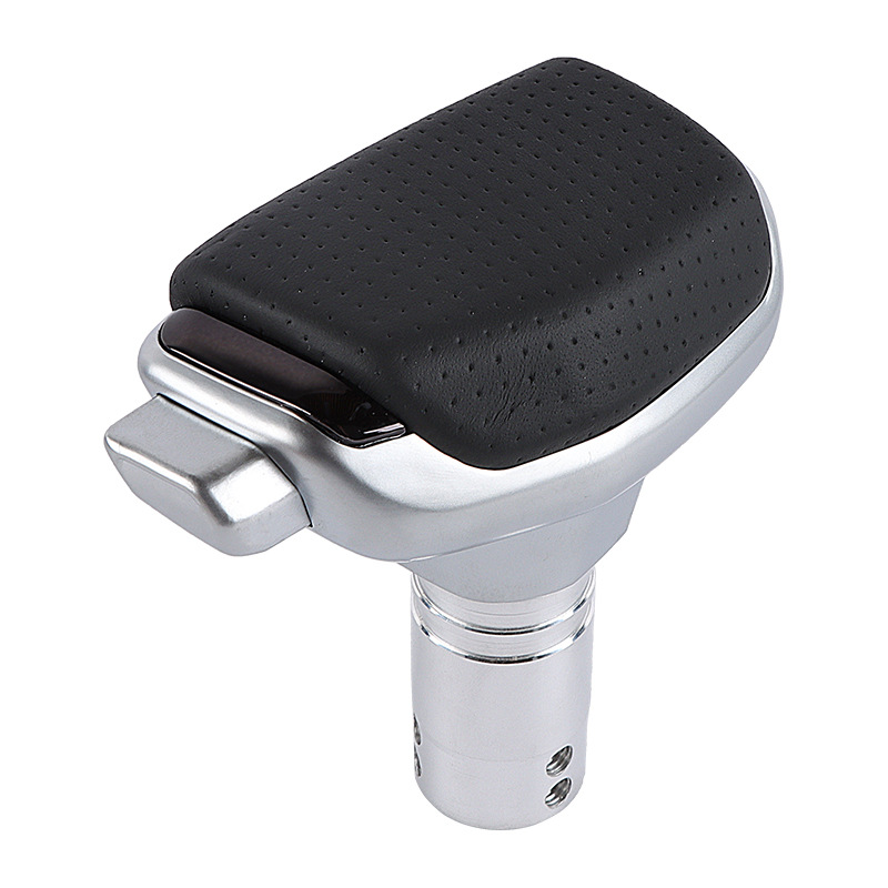 Car modified leather gear head yacht type gear head button type shift lever aluminum alloy wave stick wood grain carbon fiber grain